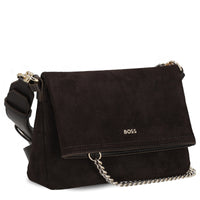 BOSS Women Yelena Flap Crossbody - Bandolera (dark brown)
