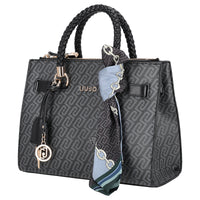 Liu Jo Manh S Satchel Monogramm - Bolso bandolera 27 cm (nero)
