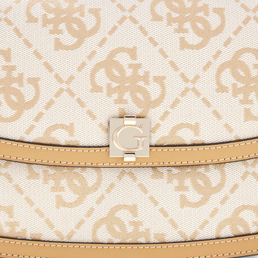 Guess Audrey Logo XBody Flap - Umhängetasche 24.5 cm (beige logo) - Ansicht 8