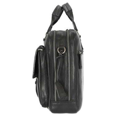 Leonhard Heyden Roma - Aktentasche 2 Fächer. mit Vortasche Leder 15" 41 cm (schwarz) - Ansicht 3