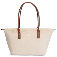 Tommy Hilfiger Popette East West Tote Faux Fur - Shopper 40 cm (beige)