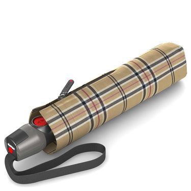 Knirps T.200 M Duomatic - Taschenschirm Regenschirm (check beige) - Ansicht 2