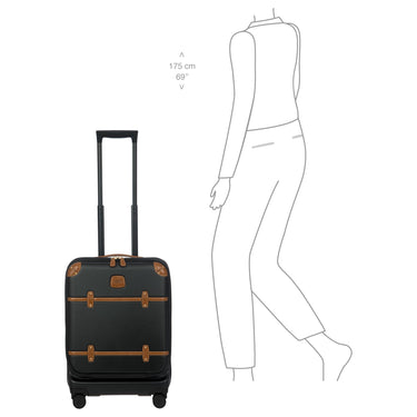 Brics Bellagio - 4-Rollen-Kabinentrolley mit Vortasche 55 cm erw. (black/tan) - Ansicht 10