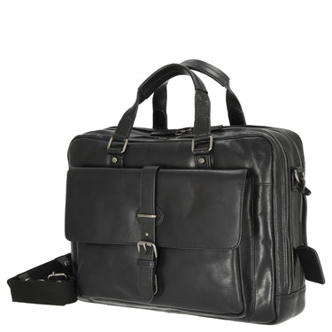 Leonhard Heyden Roma - Aktentasche 2 Fächer. mit Vortasche Leder 15" 41 cm (schwarz) - Ansicht 2