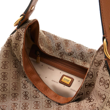 Guess Camden - Schultertasche 35 cm (latte logo/cognac)