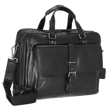 Leonhard Heyden Roma - Aktentasche 2 Fächer. mit Vortasche Leder 15" 41 cm (schwarz) - Ansicht 5