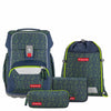 Step by Step Basis - Set de mochila escolar 4 piezas (Green Geometric)