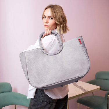 reisenthel shopping loopshopper L - Einkaufstasche mit Bügel 46 cm (cord grey) - Ansicht 4
